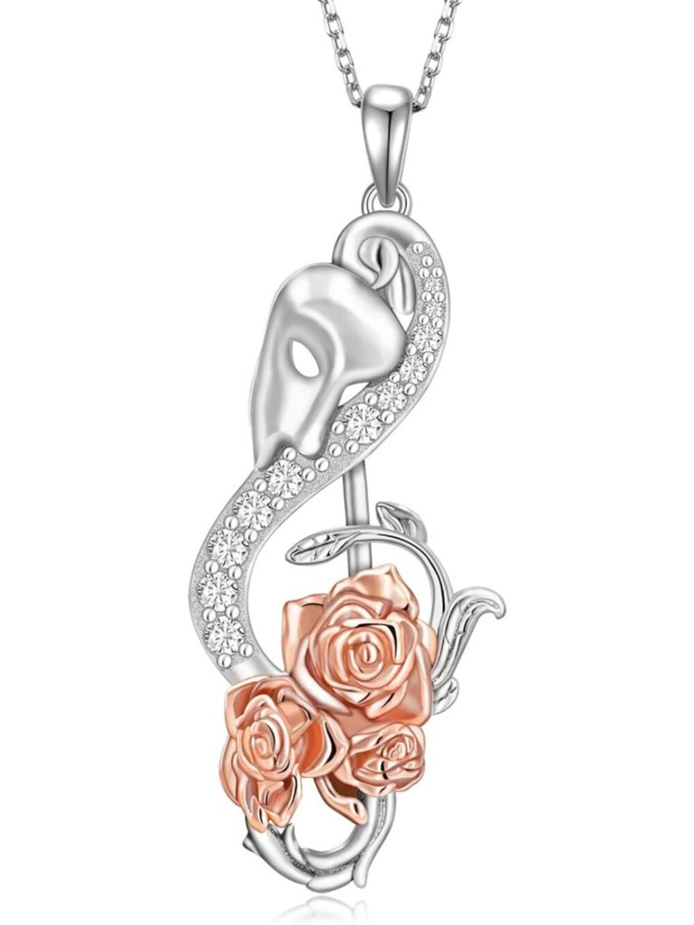 925 Sterling Silver Phantom of the Opera Necklace - Broadway Theater Gift for